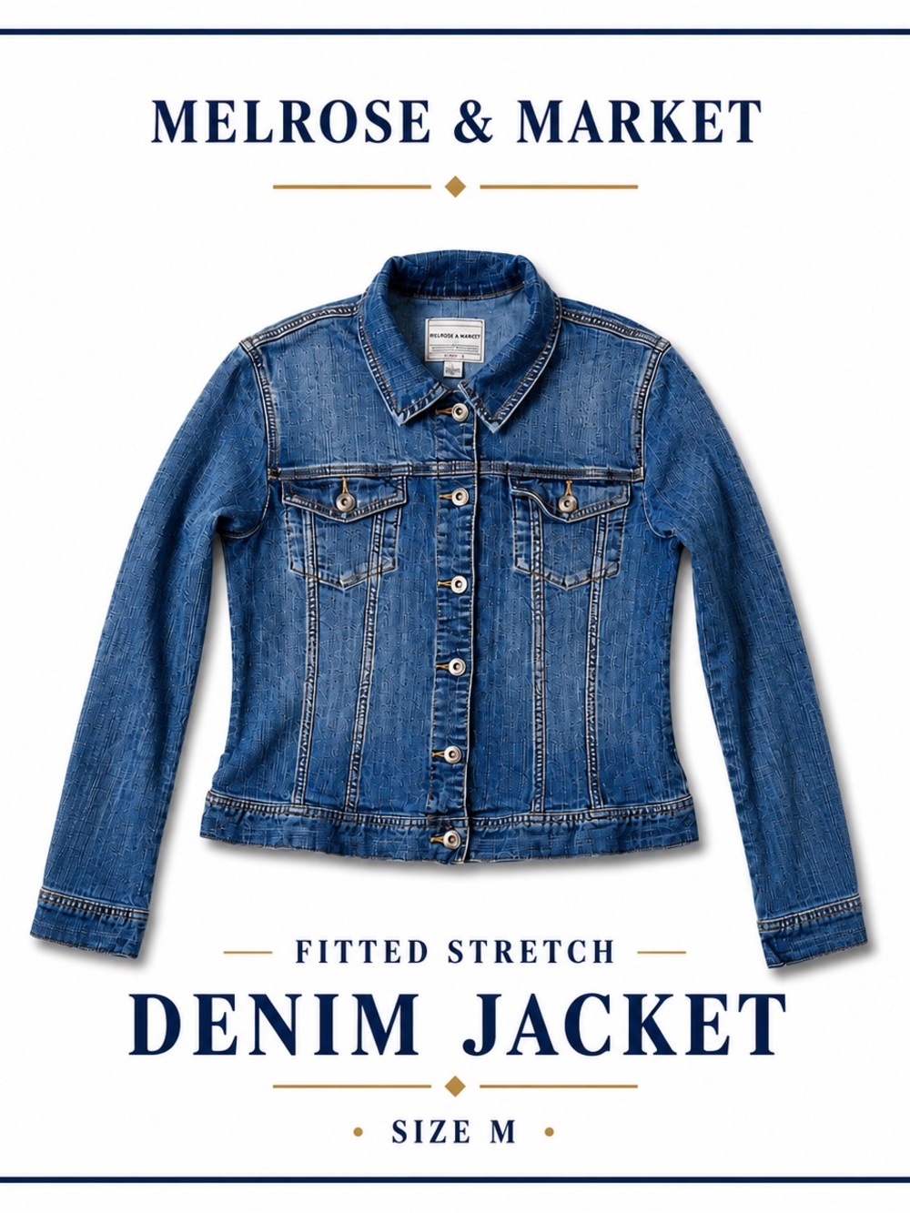 Melrose and Market Fitted Stretch Denim Jacket
Women’s Size Medium